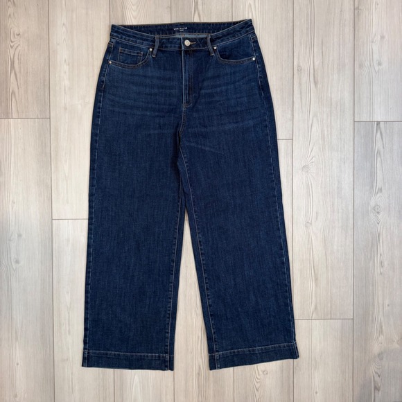 Chico's Denim - Chicos Wide Jean 2.5 US 14 Dark Wash Wide Leg High Rise Denim Jeans Blue Womens